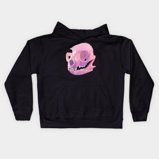 Pink Cat Skull With Crystal Kids Hoodie